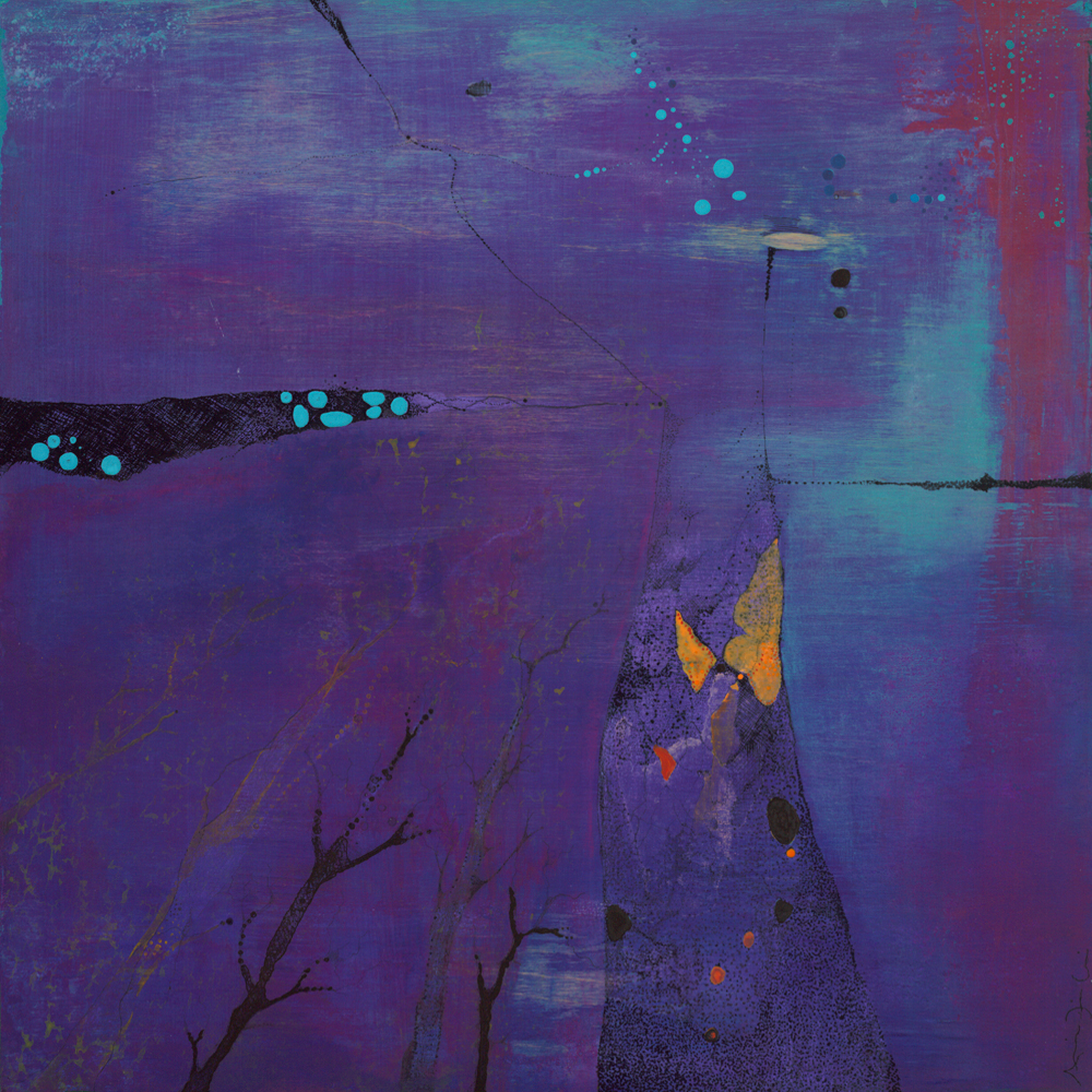 Butterfly Night  |  Mixed Media on Wood  |  14″ x 14"  |  2013   |  BotanINK Series